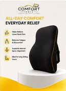 Memory Foam Chair Back Support – Orthopedic Lumbar Cushion for Office Chair & Car Seat, Superior Pain Relief (Black)