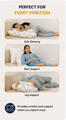 Full Body Pregnancy Pillow – Maternity Support Pillow for Back, Belly, Hips & Legs with Washable Cover