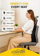 Memory Foam Chair Back Support – Orthopedic Lumbar Cushion for Office Chair & Car Seat, Superior Pain Relief (Black)
